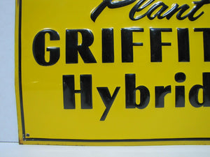 Old PLANT GRIFFITH HYBRIDS Embossed Tin Sign Scioto Co Kenton O w Order Blank
