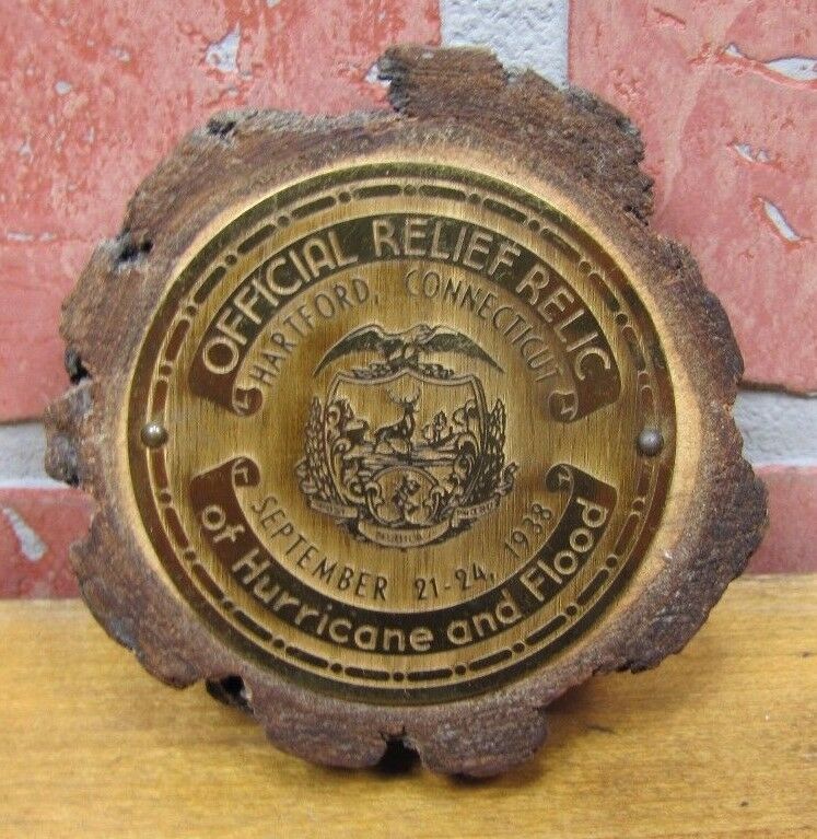 1938 OFFICIAL RELIEF RELIC of HURRICANE and FLOOD Hartford Connectict Sept 21-24