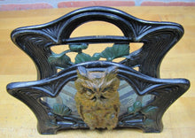 Load image into Gallery viewer, OWL JUDD Co Antique Letter Holder Rack Cast Iron Old Multi Color Painted Finish

