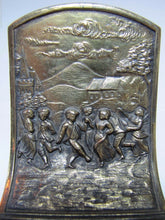 Load image into Gallery viewer, JENNING BROS Antique Bookends JB Village Scene Dancers Fine Ornate Detail
