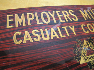 EMPLOYERS MUTUAL CASUALTY Co Old Ad Sign DES MOINES IOWA PRISMATIC BASTIAN BROS