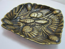 Load image into Gallery viewer, 1940s Brass GROUSE Tray Card Tip Trinket High Relief Decorative Arts
