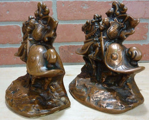 Antique Knights in Shining Armour Bookends Decorative Art Statues Pompeian Armor