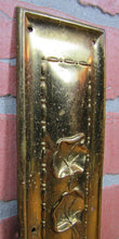 Load image into Gallery viewer, Art Nouveau Repousse Floral Stems Old Brass Door Push Plate Ornate High Relief
