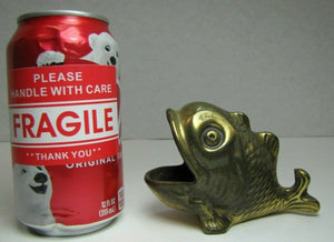 Fish Old Brass Figural Cigar Rest Ashtray Incense Burner England Decorative Arts