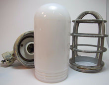 Load image into Gallery viewer, Old CROUSE HINDS Explosion Proof Industrial Light Cage WHITE MILK GLASS Globe
