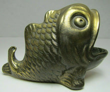 Load image into Gallery viewer, Fish Old Brass Figural Cigar Rest Ashtray Incense Burner England Decorative Arts
