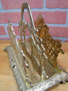 B&H BRADLEY HUBBARD Antique Brass Decorative Arts Letter Holder Magazine Rack