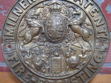 Load image into Gallery viewer, Antique Embossed Brass MILNERS PATENT FIRE-RESISTING SAFE Plaque Sign Ornate
