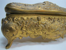 Load image into Gallery viewer, Antique Art Nouveau B&amp;W Brainard Wilson Casket Box lovely maidens cherubs Ornate
