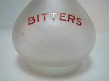 Load image into Gallery viewer, Old Bitters Frosted Glass Bottle Red Lettering Advertising Liquor Jar Decanter
