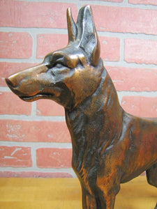 WORLD RADIO GERMAN SHEPHERD Old DAVISON DOORSTOP Cast Iron Record Store Ad Sign