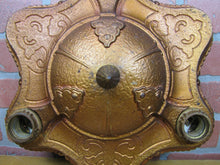 Load image into Gallery viewer, Antique Cast Iron Ceiling Light Fixture Decorative Arts and Crafts Gothic Lamp
