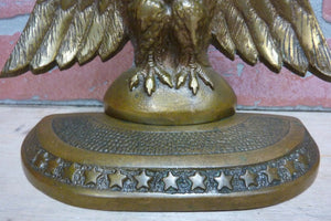 Antique Perched Eagle 13 Star James Graham Co New Haven Conn USA Bronze Bookends