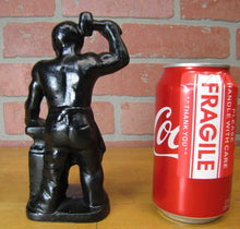 Load image into Gallery viewer, BLACKSMITH FOUNDRY IRON WORKER w ANVIL Antique Cast Iron Doorstop Bookend Statue
