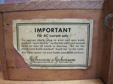 Load image into Gallery viewer, Old JOHNSON &amp; JOHNSON RED CROSS PLASTER Advertising ROG Sign Lighted Clock J&amp;J
