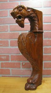 Antique Wooden DRAGON GRIFFIN MONSTER BEAST Architectural Decorative Element