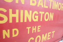Load image into Gallery viewer, WILMINGTON BALTIMORE WASHINGTON &amp; SILVER COMET Old Train RR Station Sign 2 Sided
