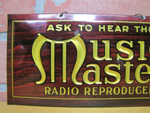Load image into Gallery viewer, MUSIC MASTER RADIO REPRODUCER Original Old Ad Sign Whitehead Hoag Newark NJ
