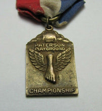 Load image into Gallery viewer, Old PATERSON PLAYGROUND CHAMPIONSHIP Winged Foot Sports Award Medallion Ribbon
