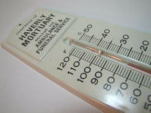 Load image into Gallery viewer, Old HAVERLY MORTUARY Adv Thermometer Sign AMBULANCE FUNERAL MITCHELL INDIANA
