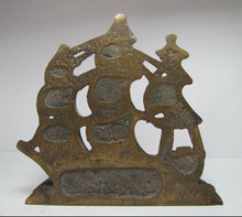 Load image into Gallery viewer, Old Solid Brass USS MAHAN Ship Bookend Doorstop Nautical Decorative Art Statue
