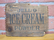 Load image into Gallery viewer, JELL-O ICE CREAM Old Wood Crate Box Panel Advertising Sign Genesee Food Leroy NY
