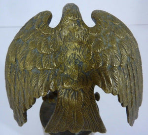 Antique Brass Gilt Perched Eagle Decorative Art Paperweight Finial Old Hardware