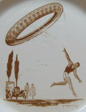 Load image into Gallery viewer, Old PIRELLI Tire Ad Plate Olympic Athlete Antique Auto K G Luneville France
