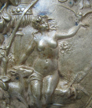 Load image into Gallery viewer, Antique Art Nouveau Nude Maiden Trinket Tray Bird in Hand Doe High Releif Beauty
