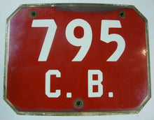 Load image into Gallery viewer, Old Porcelain 795 CB Sign Industrial Red White Bevel Edge Gas Oil Steampunk
