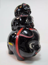 Load image into Gallery viewer, Old HERSHEY PARK Souvenir PIGGY BANK Three Little Pigs Pottery Mid Century
