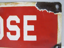 Load image into Gallery viewer, FIRE HOSE Original Old Porcelain Sign READY MADE Co NY Industrial Building Shop
