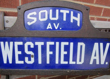 Load image into Gallery viewer, WESTFIELD AVE &amp; SOUTH AVE Antique Historic New Jersey Circle Street Road Ad Sign
