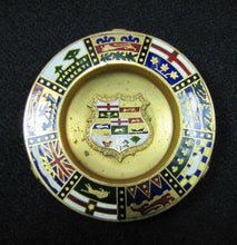Load image into Gallery viewer, Old PARVA SUB INGENTI Ornate Souvenir Footed Tray Bronze Enamel Pat Applied For
