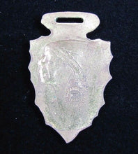 Load image into Gallery viewer, Antique Bronze Indian Chief Arrowhead Watch Fob Bastian Bros Rochester NY
