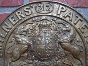 Antique Embossed Brass MILNERS PATENT FIRE-RESISTING SAFE Plaque Sign Ornate