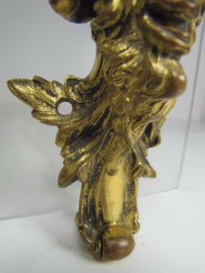 Antique 19c Bronze Devil Demon Decorative Art Ornate Architectural Hardware