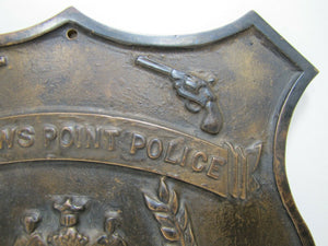 1940s SPARROWS POINT POLICE PISTOL TOURNAMENT Bronze Plaque Sign High Relief