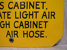 Load image into Gallery viewer, CAUTION WORKING IN CABINET CIRCULATE AIR Old Porcelain Industrial Safety Sign
