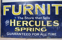 Load image into Gallery viewer, N RAUBER NY FURNITURE BEDDING HERCULES SPRING Old Embossed Tin Sign AMERICAN ART
