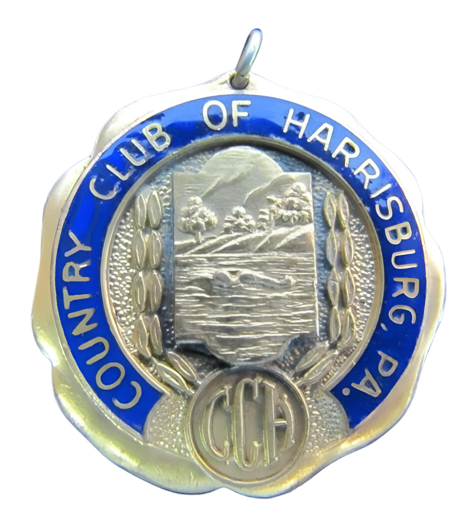 COUNTRY CLUB OF HARRISBURG PA Old Medallion Golf CC Sports Award Fob Ornate