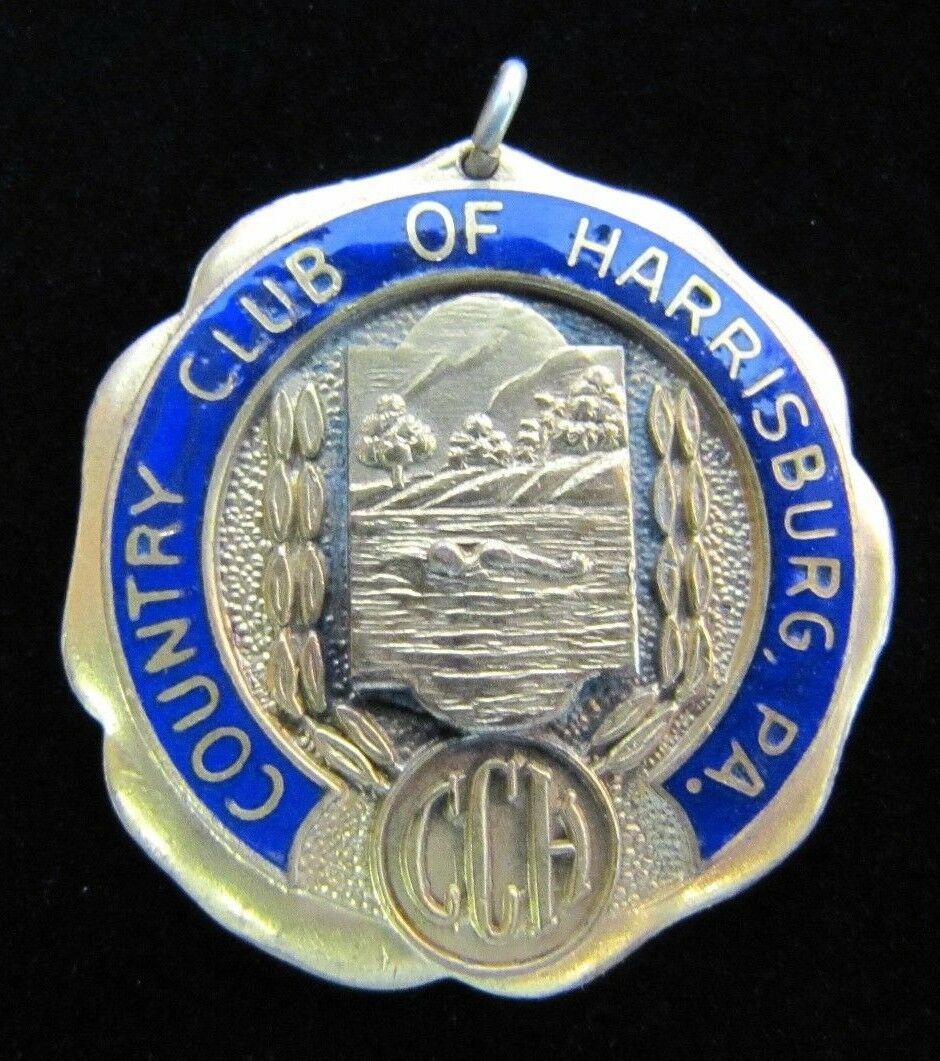 Old COUNTRY CLUB OF HARRISBURG PA Medallion Golf CC Sports Award Fob Ornate