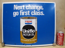 Load image into Gallery viewer, EXXON UNIFLO MOTOR OIL Double Sided Advertising Sign Gas Station Pump Rack
