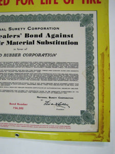 INLAND TIRE REPAIRS Old Sign Bevel Edge Gas Station Shop Auto Truck Ad 1k Bonded