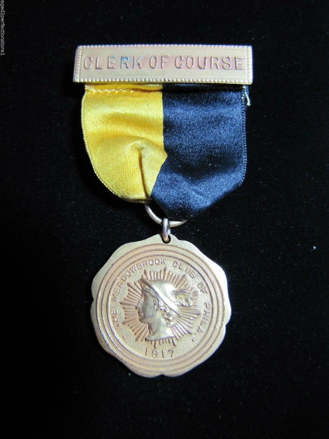1917 MEADOWBROOK CLUB of PHILA Sports Medallion CLERK OF COURSE Robbins Co