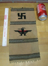 Load image into Gallery viewer, Old Southwestern Whirling Log Thunderbird Chimayo Souvenir Sample Blanket Rug
