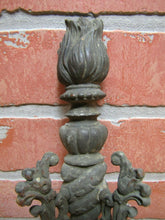 Load image into Gallery viewer, Antique 19c Bronze Flame Finial Ornate Hanger Hooks Decorative Arts Hardware A
