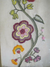 Load image into Gallery viewer, Vtg Folk Art Floral Needlepoint Black Forest Wood Frame flowers leaves ornate b
