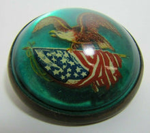 Load image into Gallery viewer, Antique Eagle American Flag Bubble Bowed Front Pin Pinback Horse Briddle Ornate
